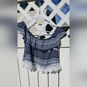 Ganji LA off shoulder crop top